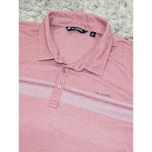 Travis Mathew Polo Shirt Mens 3XL Red Short Sleeve Casual Comfort Golf Outdoor